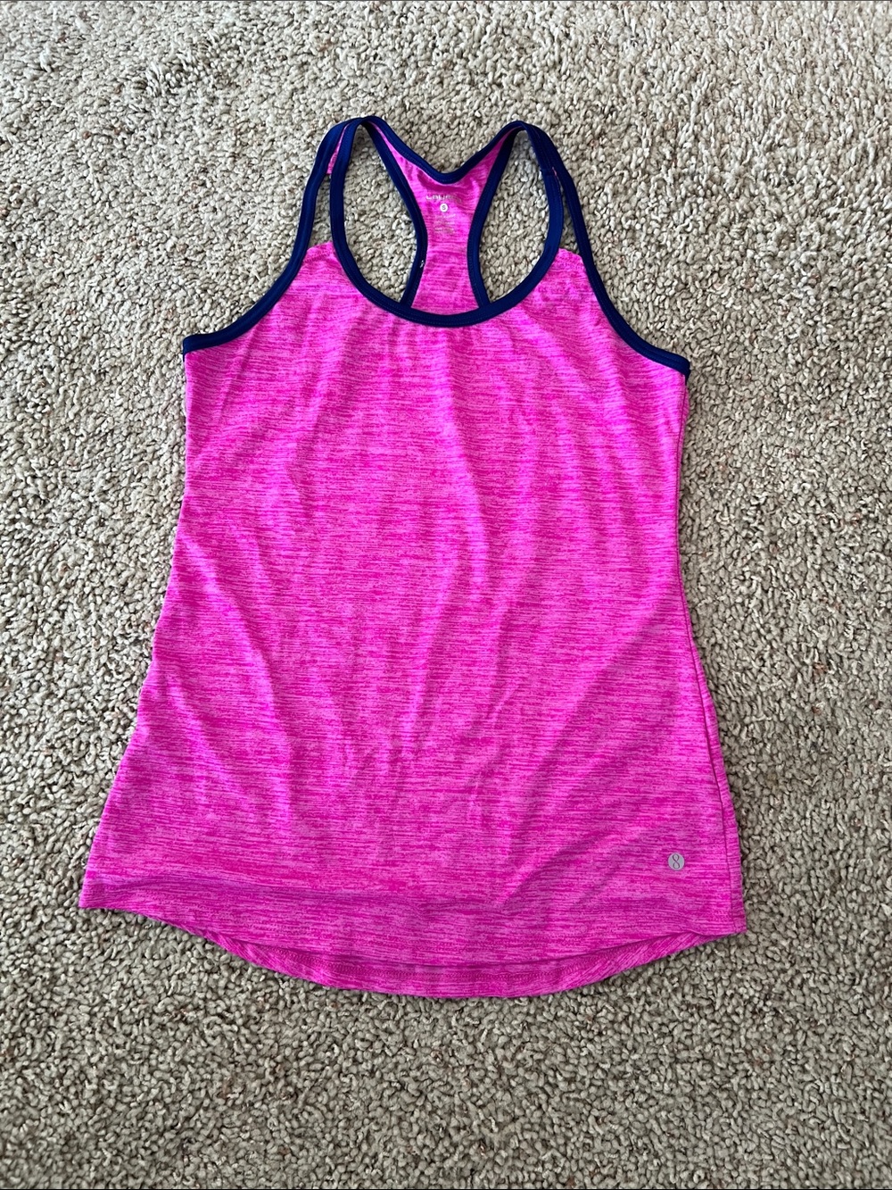 Women’s Heathered Hot Pink Racerback Tank with Contrast Trim